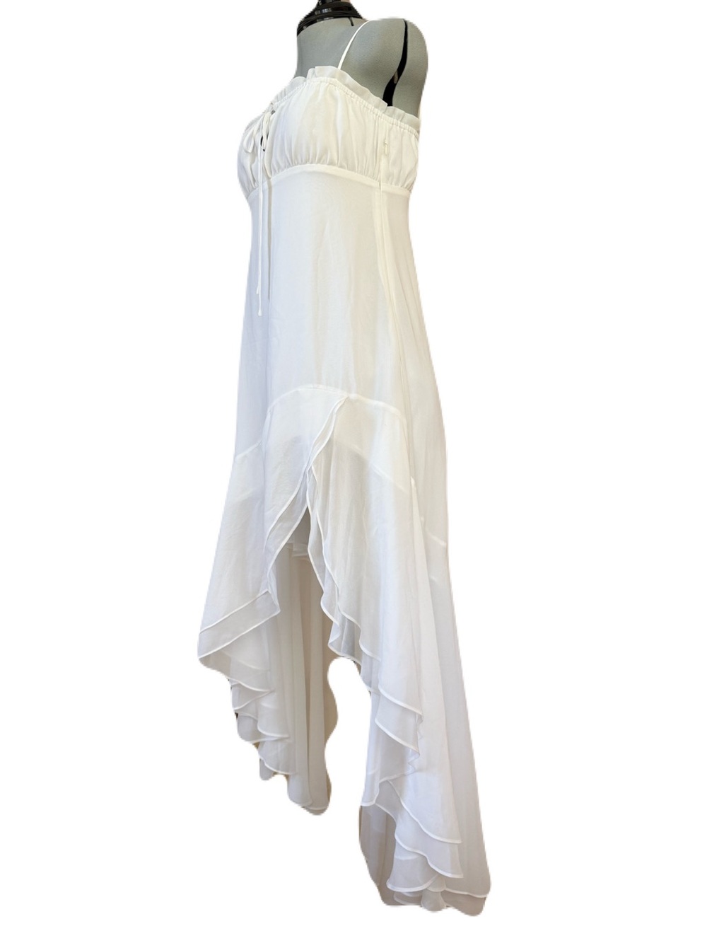 Amanda Uprichard Odelia Ivory High Low Maxi Dress M - Picture 7 of 11